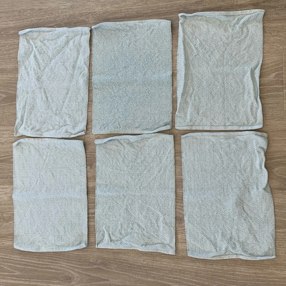 Blue and White Cloth Placemat set of six 6